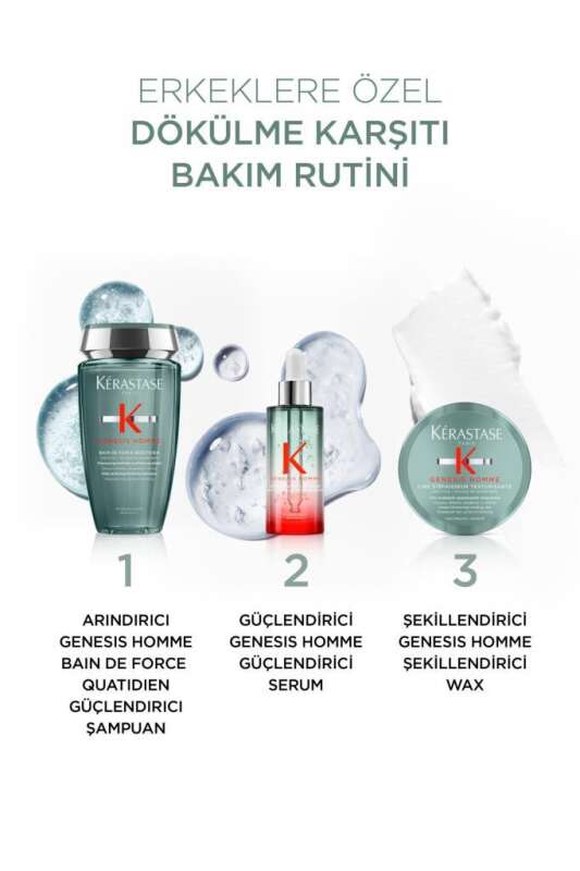 Kerastase Genesis Homme Bain Force Quotidien Güçlendirici ve Arındırıcı Saç Bakım Şampuanı 250ml | Erkek Saçları İçin Kırık Önleyici - 6
