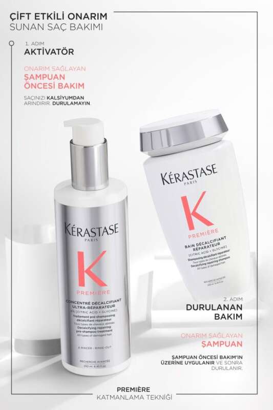 Kerastase Première Concentré Decalcifiant Ultra-Réparateur - Yıpranmış ve Kireçli Saçlar İçin Şampuan Öncesi Yoğun Onarıcı ve Mineral Temizleyici Serum 250ml - 6