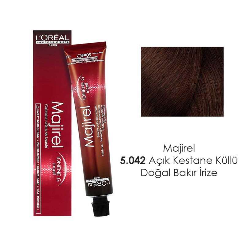 LOréal Professionnel Majirel French Brown 5.042 Açık Kestane Doğal Kahve Saç Boyası 50 ml | Doğal ve Kalıcı Fransız Kahve Tonları - 1